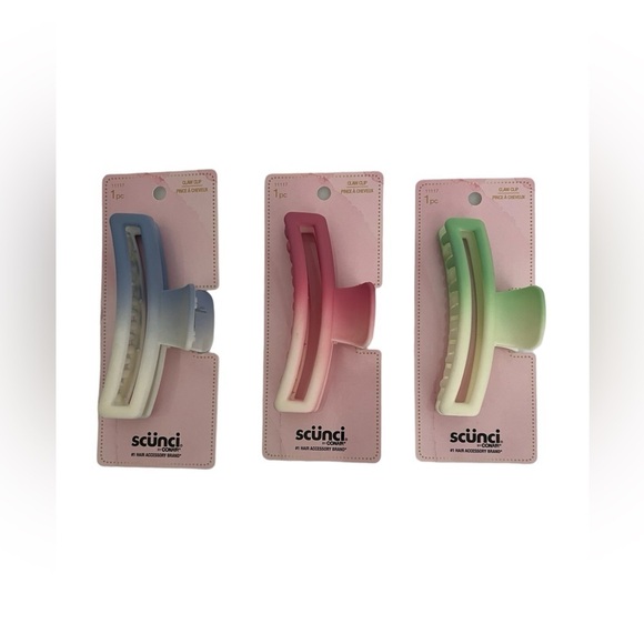Scunci By Conair Ombre Hair Claw Clip Ponytail Bundle 3 - Picture 1 of 5